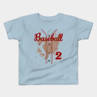 Toddler 2nd Birthday Baseball 2 Years Old #2 Baseball Lover Dirty Uniform Funny Baseball Theme Kids T-Shirt